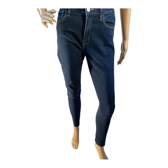 Levi Strauss 720 High Rise Super Skinny Crop Jeans Women's Size 29 Dark Blue - Picture 2 of 14